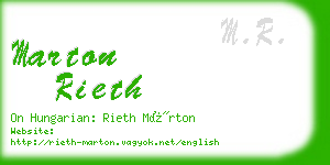 marton rieth business card